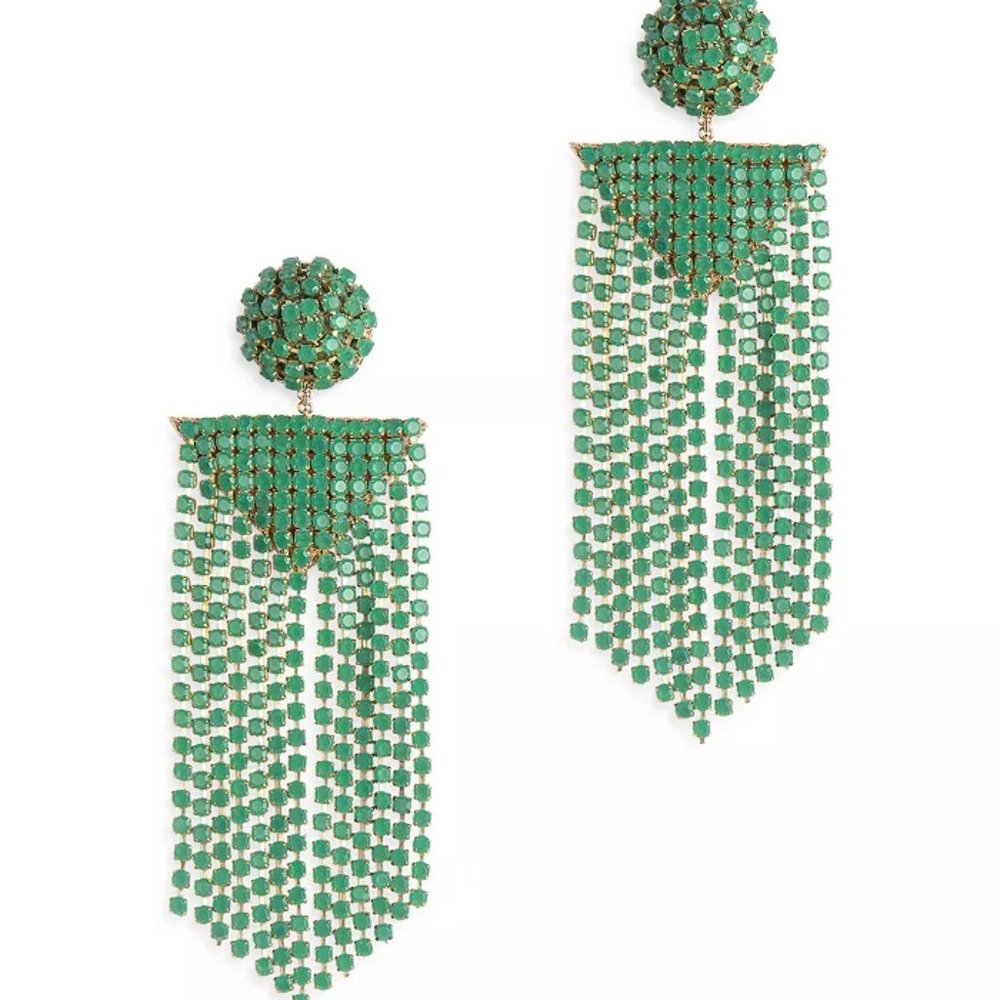 Deepa Gurnani Fanning Chandelier Fringe Earrings
